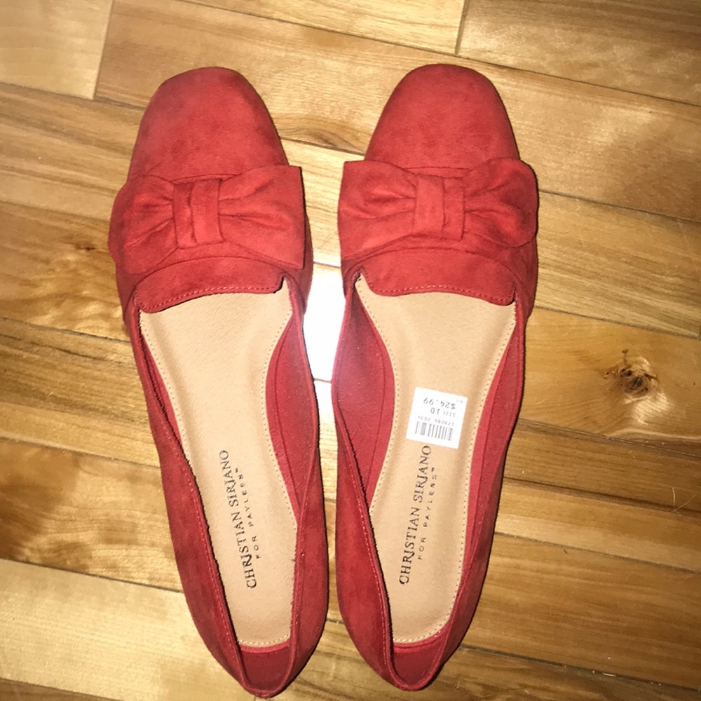 Christian Siriano red flats with bow